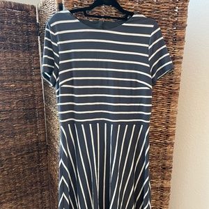 Blue and White Striped Dress